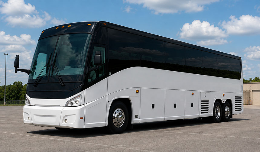 56-passenger charter bus in Dallas, TX